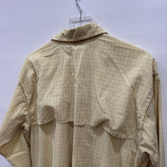 Patagonia Yellow Grid Print Long Sleeve Button Down Shirt Large *flawed* - Picture 8 of 9